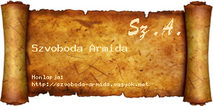 Szvoboda Armida névjegykártya